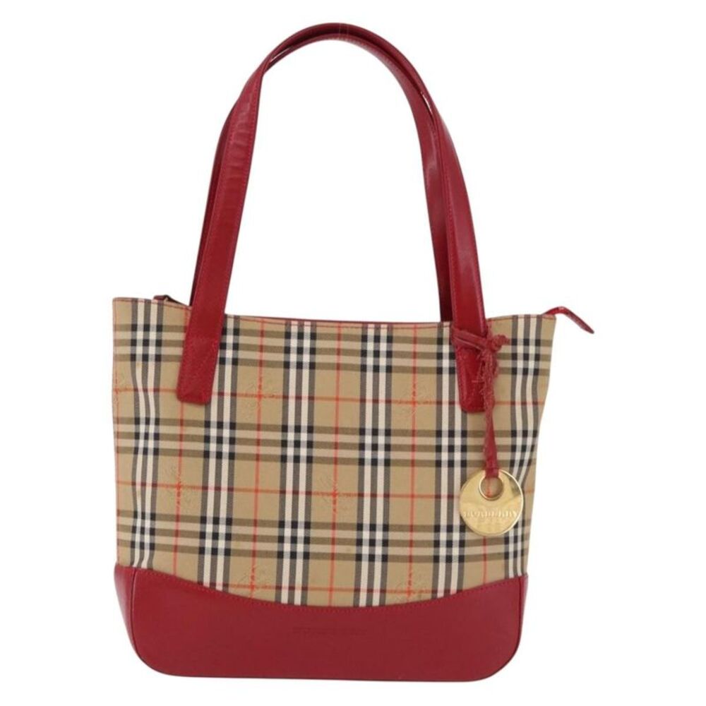 Burberry Nova Check Nova Check Canvas And Leather Beige Canvas Handbag